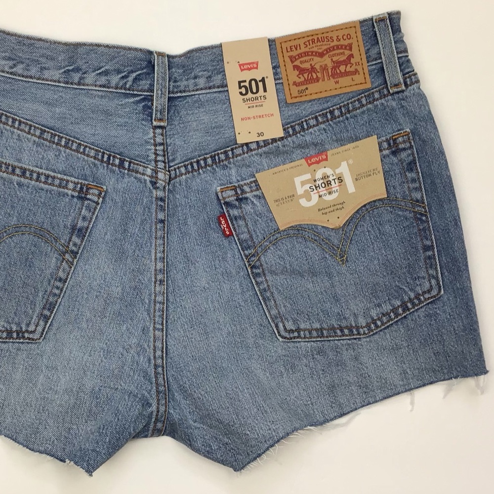 Levi’s 501 Cut Off Button fly Jean Shorts waist 30 - Picture 8 of 9
